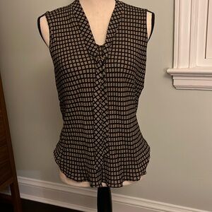 DKNY silk front tie sleeveless blouse